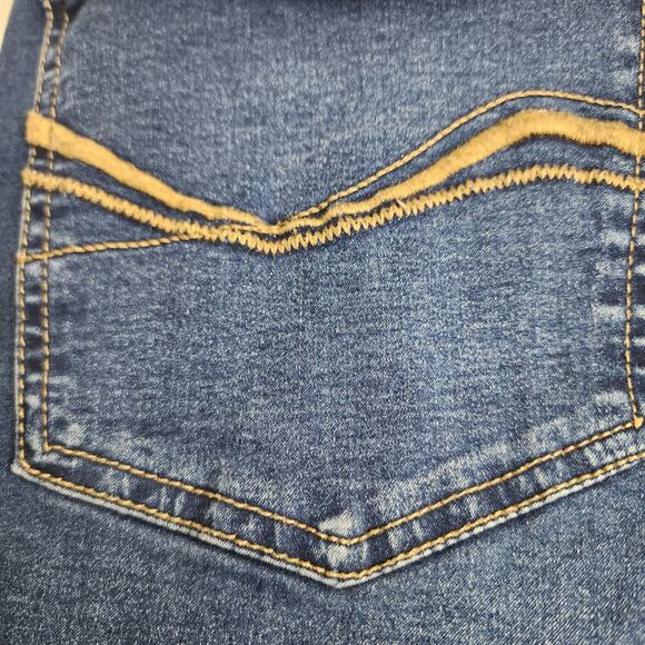 SO Brand Dark Wash Denim Embroidered 5 Pocket Button Jeggings Women's Size 15 - Picture 10 of 10